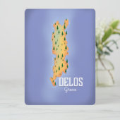 Delos Greece Map Reiseplakat (Stehend Vorderseite)