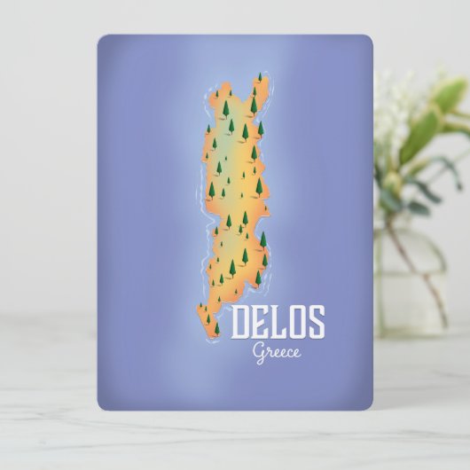 Delos Greece Map Reiseplakat (Stehend Vorderseite)