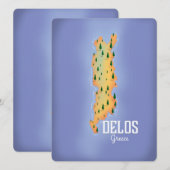 Delos Greece Map Reiseplakat (Vorne/Hinten)