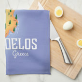 Delos Greece Map Reiseplakat Geschirrtuch (Viertel Falte)