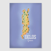 Delos Greece Map Reiseplakat Magnetkarte (Vorderseite)