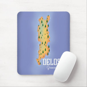Delos Greece Map Reiseplakat Mousepad