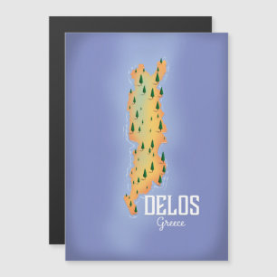 Delos Griechenland Karte Reiseplakat