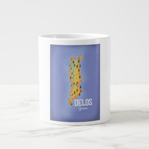 Delos Griechenland Karte Reiseplakat Jumbo-Tasse