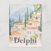 Delphi Greece Watercolor Travel Illustration Postkarte (Vorderseite)