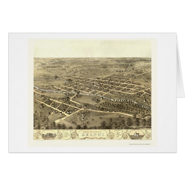 Delphi, IN panoramischer Karte - 1868 (Vorderseite (Horizontal))