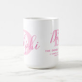 Delphi-Name bedeutet und monogramm rosa Text Kaffeetasse (Mittel)