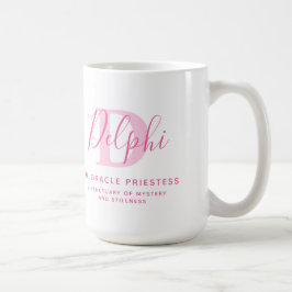 Delphi-Name bedeutet und monogramm rosa Text Kaffeetasse