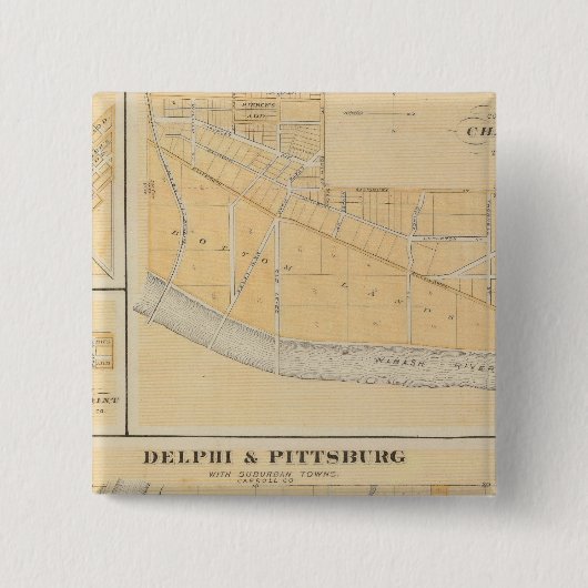 Delphi & Pittsburg mit Vorstädten Button (Vorderseite)