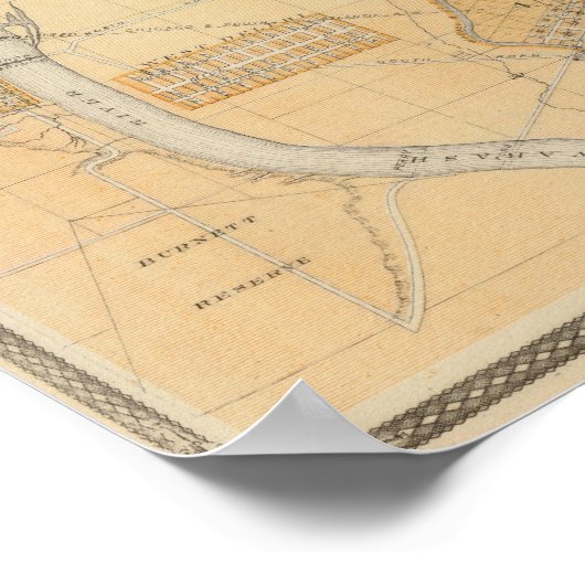 Delphi & Pittsburg mit Vorstädten Poster (Ecke)