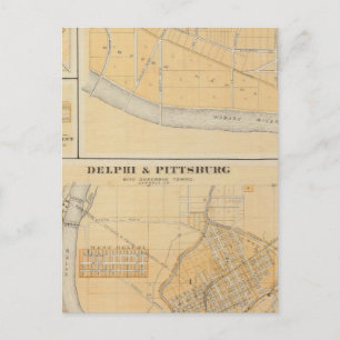 Delphi & Pittsburg mit Vorstädten Postkarte