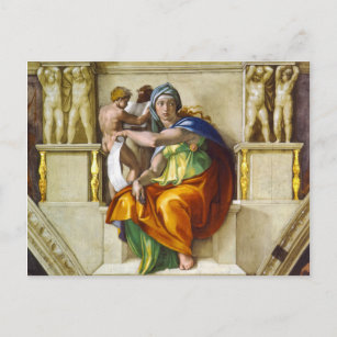 Delphic Sibyl von Michelangelo Postkarte