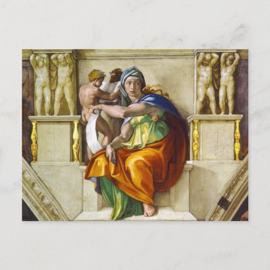 Delphic Sibyl von Michelangelo Postkarte (Vorderseite)