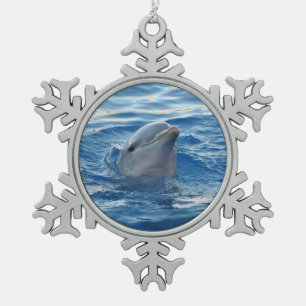 Delphin20151021 Schneeflocken Zinn-Ornament