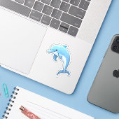 Delphin-Abbildung des Cartoon Aufkleber (Laptop mit iPhone)