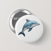 Delphin-Abbildung des Cartoon Button (Vorne & Hinten)