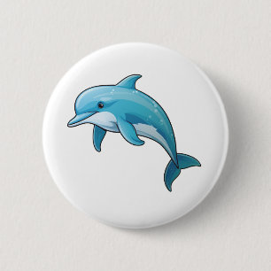 Delphin-Abbildung des Cartoon Button