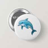 Delphin-Abbildung des Cartoon Button (Vorne & Hinten)