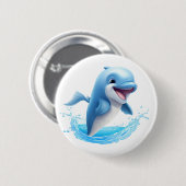Delphin-Abbildung des Cartoon Button (Vorne & Hinten)