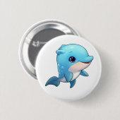 Delphin-Abbildung des Cartoon Button (Vorne & Hinten)