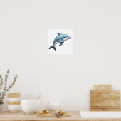 Delphin-Abbildung des Cartoon Poster (Küche)
