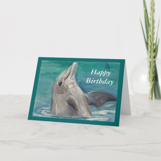 Delphin aceo Geburtstags-Karte Karte (Vorderseite)