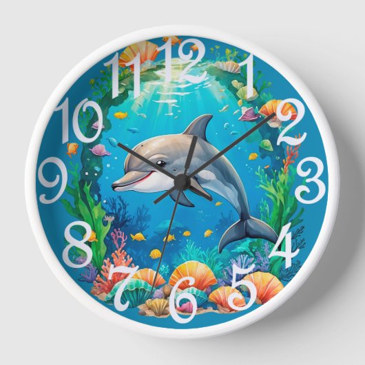 Delphin-Acryluhr Uhr (Vorderseite)