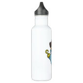 Delphin als Pirate mit Augenpflaster und Hakenhand Edelstahlflasche (Links)