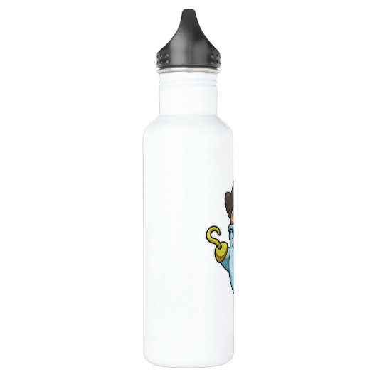 Delphin als Pirate mit Augenpflaster und Hakenhand Edelstahlflasche (Links)