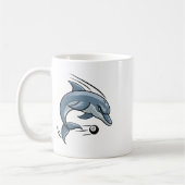 Delphin Animal Billiards Pool Cartoon-Zeichen Kaffeetasse (Links)
