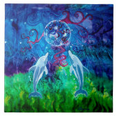 Delphin-Anstarren-Keramik-Fliese Fliese (Vorderseite)