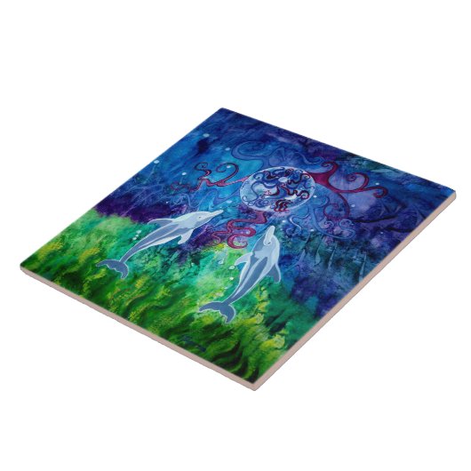 Delphin-Anstarren-Keramik-Fliese Fliese (Seite)