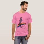 Delphin auf einem Segway auf einem Regenbogen JA T-Shirt (Vorne ganz)