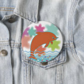 Delphin auf sternenklarem Himmel Button (Beispiel)