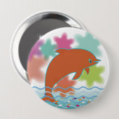 Delphin auf sternenklarem Himmel Button (Vorne & Hinten)