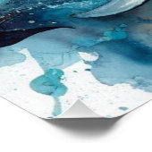 Delphin Burst Wasserfarbe und Digital Poster (Ecke)