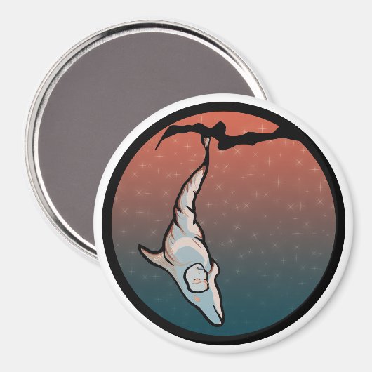 Delphin-Cocoon Magnet (Vorderseite/Rückseite)