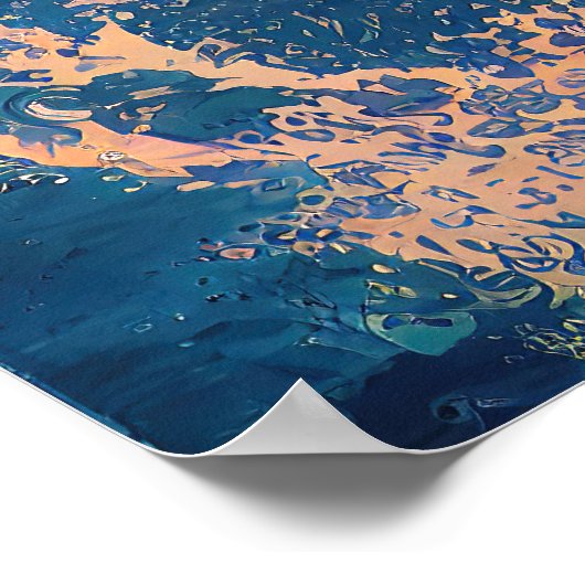 Delphin, der aus dem Wasser springt Poster (Ecke)