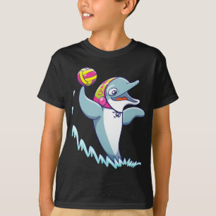 Delphin, der den Ball beim Spielen des Wasserballs T-Shirt