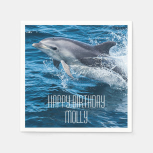 Delphin, der kundenspezifisches Geburtstags-Party Serviette