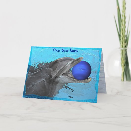 Delphin, der mit Neptun (Karte, spielt) Karte (Vorderseite)