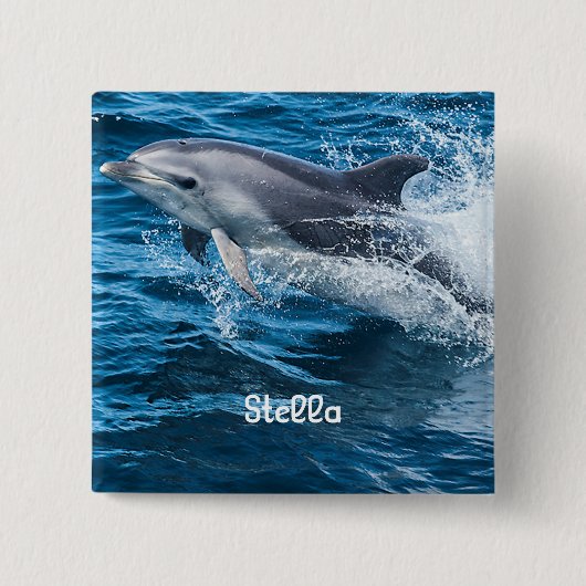 Delphin, der personalisierten Knopf spritzt Button (Vorderseite)