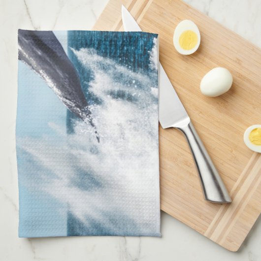 Delphin, die aus dem Ozean springen Geschirrtuch (Viertel Falte)