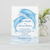 Delphin-Einladungen Einladung (Stehend Vorderseite)