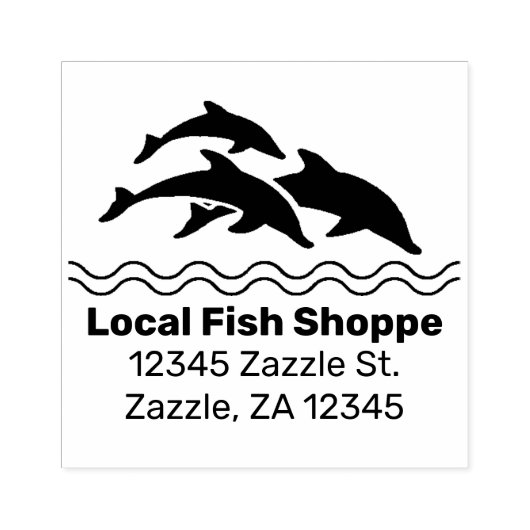 Delphin, Fisch Aquarium Shop Gummistempel (Prägung)