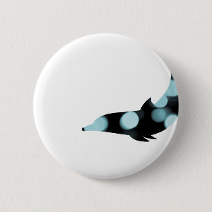 Delphin-Fisch-blaues Muster-Tierwasser-Delphine Button