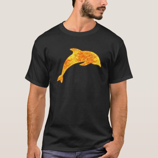 Delphin-Fische brennen Flammen T-Shirt (Vorderseite)