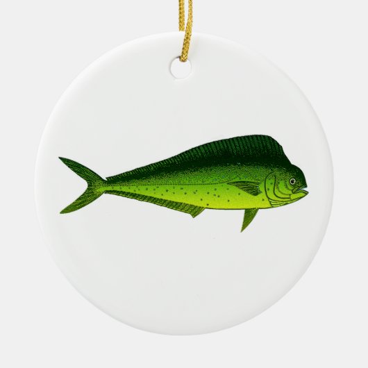Delphin-Fische - Dorado - Mahi Mahi Keramik Ornament (Vorne)