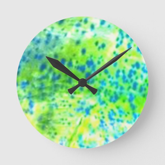 "Delphin-Fische" - Mahi Mahi durch PatternWear© Runde Wanduhr (Vorderseite)