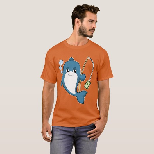 Delphin Fisher Banknote Fishing T-Shirt (Vorne ganz)